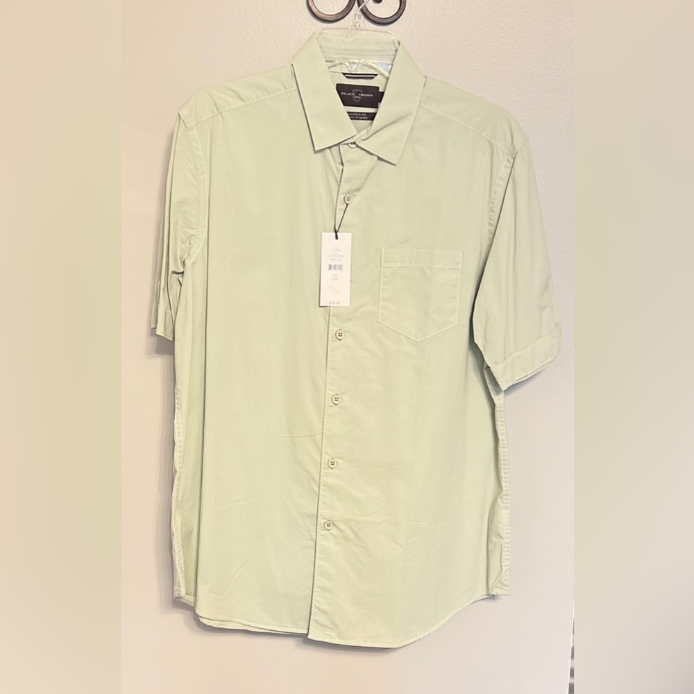 Black Brown 1826 Men's Sprout Green Shirt, Size L